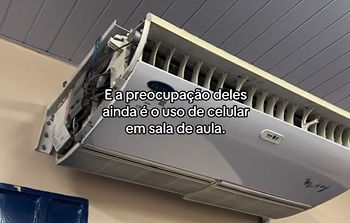 Alunos denunciam salas sem ar-condicionado e bebedouros com ‘água verde’ em escola estadual de Manaus