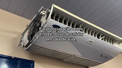 Alunos denunciam salas sem ar-condicionado e bebedouros com ‘água verde’ em escola estadual de Manaus