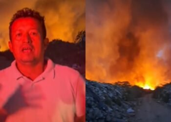 Morador cobra governador e prefeito de Iranduba por ajuda para combater incêndio em lixão