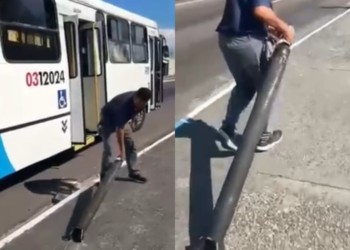 Passageira denuncia condições precárias do transporte coletivo - (Foto: Imagens enviada ao Portal RIOS DE NOTÍCIAS)