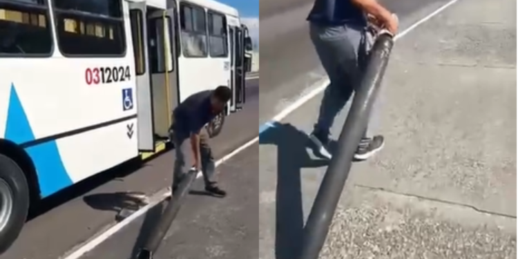 Passageira denuncia condições precárias do transporte coletivo - (Foto: Imagens enviada ao Portal RIOS DE NOTÍCIAS)