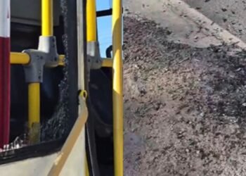 Dupla é suspeita de apedrejar ônibus após ser impedida de viajar na parte externa do veículo em Manaus