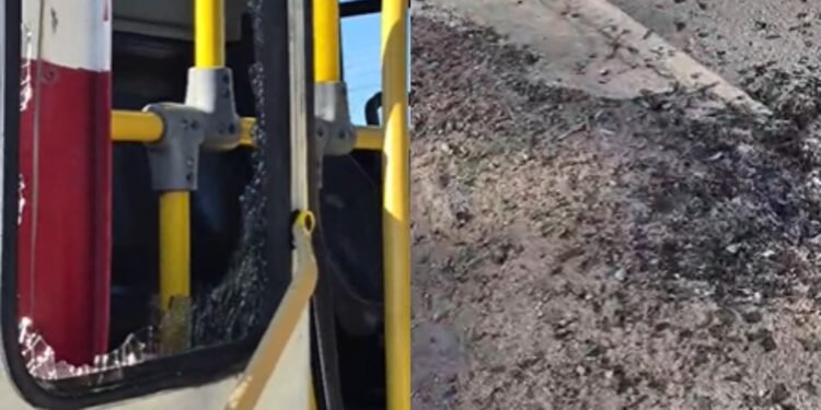Dupla é suspeita de apedrejar ônibus após ser impedida de viajar na parte externa do veículo em Manaus