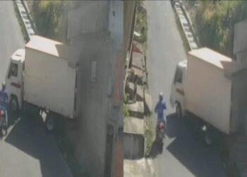 Caminhão perde o controle em ladeira e colide contra residência na zona Norte de Manaus