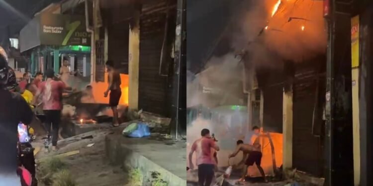 Incêndio atinge estabelecimento e assusta moradores no Jorge Teixeira