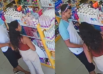 Casal furta drogaria na zona Norte de Manaus - (Foto: Reprodução/Redes sociais)