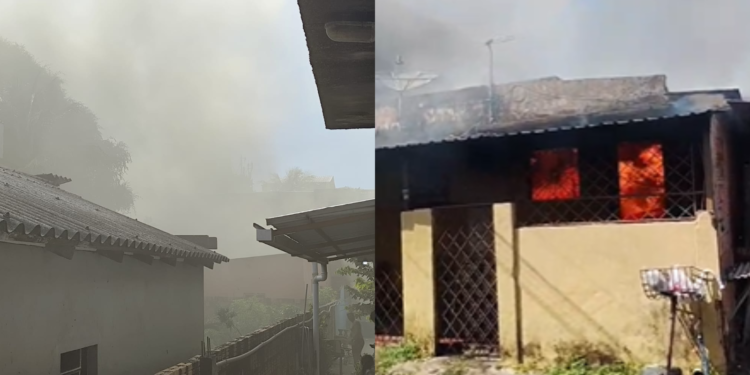 Incêndio atinge residência no Santo Antônio - (Foto: Reprodução/Redes Sociais)