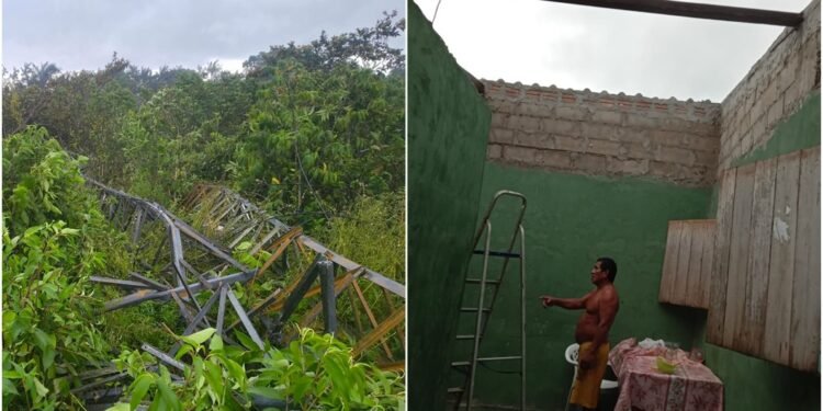 Chuva intensa causa alagamento, destelha casa e derruba torre em São Gabriel da CachoeiraChuva intensa causa alagamento, destelha casa e derruba torre em São Gabriel da Cachoeira