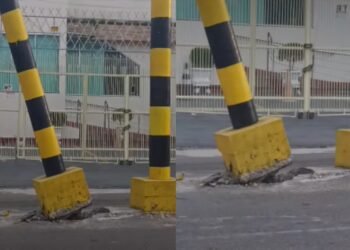Sinalização danificada