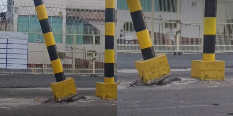 Sinalização danificada