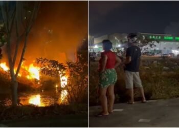 Vídeos: incêndio assusta moradores e atinge área de vegetação na zona Sul de Manaus
