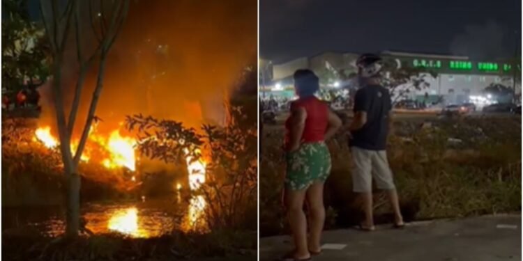 Vídeos: incêndio assusta moradores e atinge área de vegetação na zona Sul de Manaus