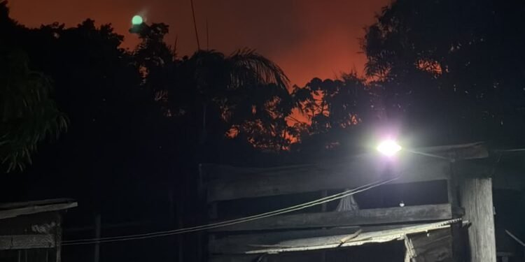 Incêndio avança em área de mata e deixa comunidades em alerta em Manacapuru