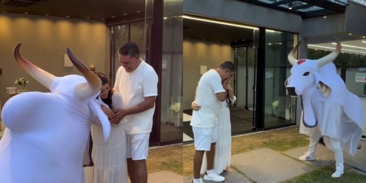 Casal faz chá revelação com o Boi Garantido e anuncia sexo do bebê