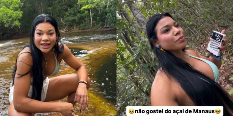 Influenciadora paraense visita Amazonas pela primeira vez e estranha sabor do açaí de Manaus