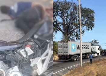 Homem morre em acidente fatal envolvendo motocicleta e carreta - (Foto: Reprodução/Redes Sociais)