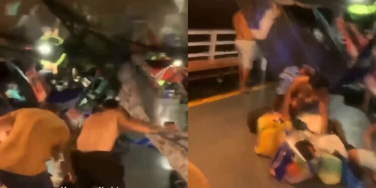 embarcação sofre tempestade