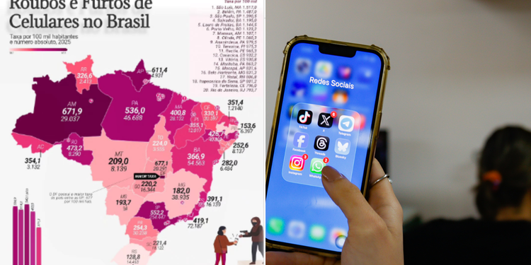 Amazonas concentra maior índice de assaltos de celulares - (Foto: Divulgação - (FBSP) / Tunico Santos - Rios de Notícias
