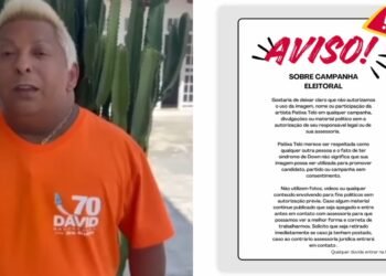Assessoria de Patixa Teló nega autorização para uso de imagem em campanha de David Almeida e pede retirada de conteúdo