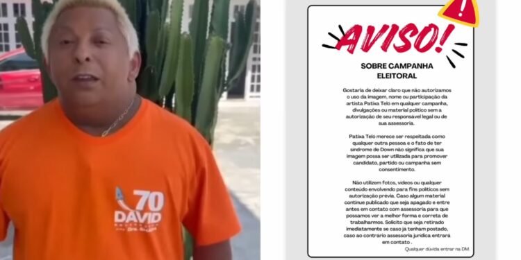 Assessoria de Patixa Teló nega autorização para uso de imagem em campanha política e pede retirada de conteúdo