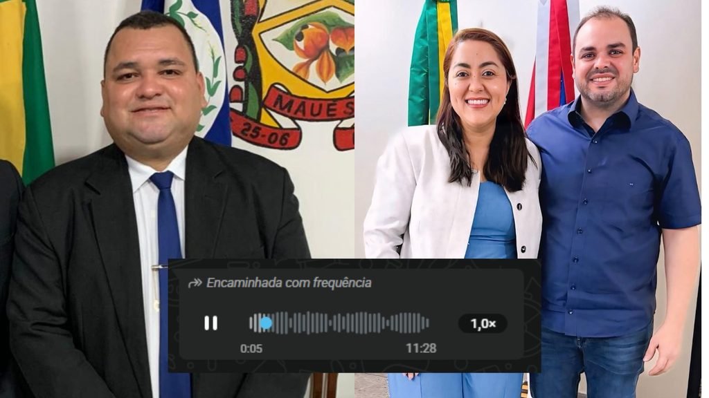 Áudio denuncia convocação de servidores de Maués para ato político do candidato ao governo - (Foto: Reprodução/ Instagram e imagem do áudio encaminhada ao Rios de Notícias)