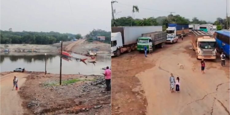 Balsa falha na BR-319 e provoca filas no Igapó-Açu