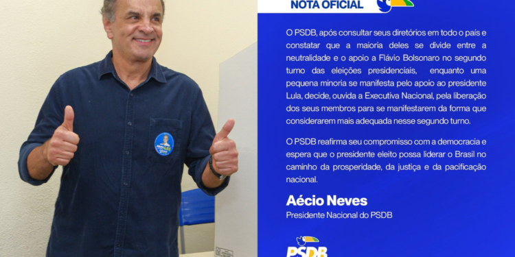 PSDB libera filiados para escolher entre Flávio Bolsonaro e Lula no segundo turno das eleições
