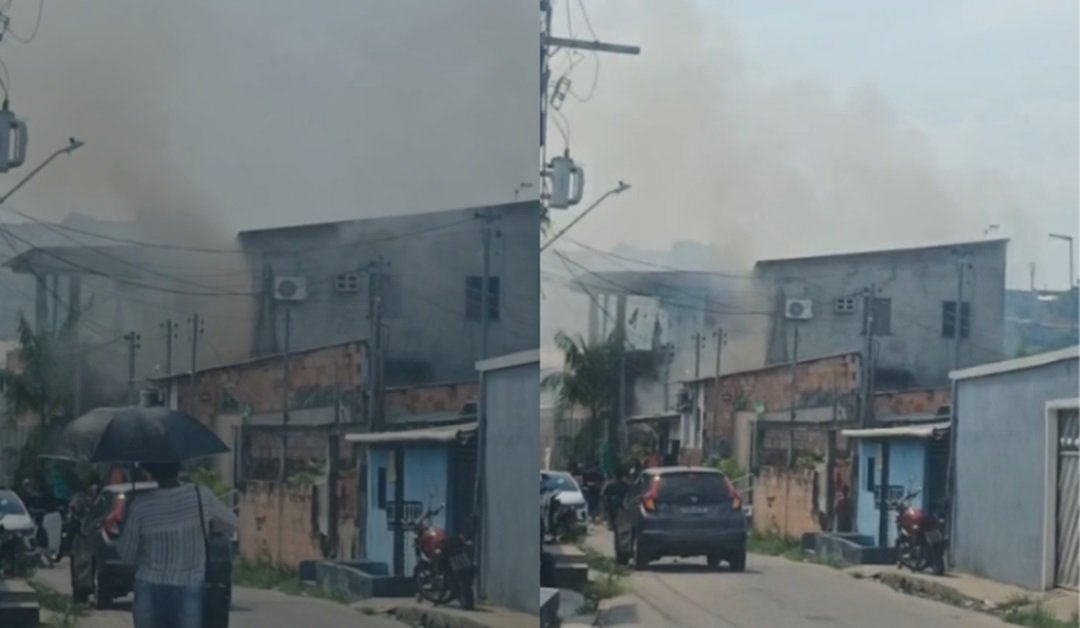 Incêndio atinge casa em Manaus em meio a calor e baixa qualidade do ar