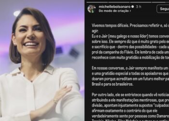 Em nome de Jair Bolsonaro, Michelle pede união entre aliados: ‘muito respeito, carinho e gratidão’