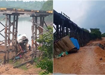 Queda de caminhão de ponte deixa um morto e quatro feridos no Amazonas