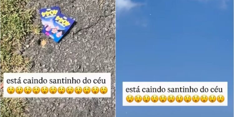 Santinhos de Roberto Cidade são flagrados caindo do céu em Manaus