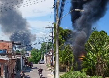 Vídeos: incêndio atinge área de vegetação no bairro Jorge Teixeira