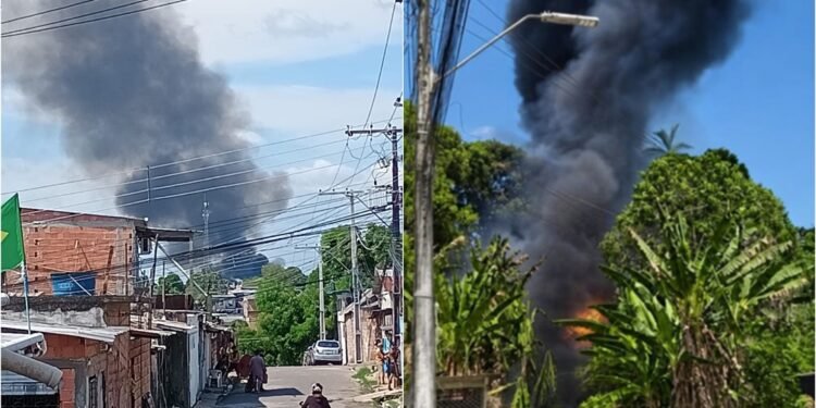 Vídeos: incêndio atinge área de vegetação no bairro Jorge Teixeira