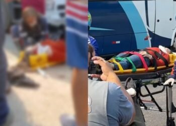 Passageira fica gravemente ferida após colisão entre moto e carreta na zona Leste de Manaus