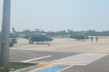Helicópteros enviados pelo governo federal pousam em Manaus para reforçar combate às queimadas