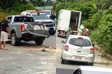 Veículos ficam destruídos após colisão na AM-010 - (Foto: Reprodução/Redes Sociais)