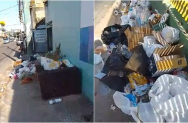 Acúmulo de lixo na entrada de escola municipal preocupa pais e estudantes no Alvorada