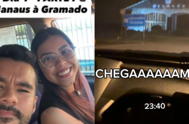 Após cinco dias de viagem, o casal amazonense chega a Gramado, no Rio Grande do Sul - (Foto: Reprodução/Redes sociais)