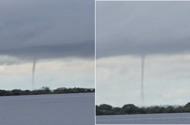 Moradores registram trombas d’água no município de Silves