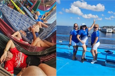 Redes coloridas e animação marcam embarque de torcedores rumo ao Festival de Parintins
