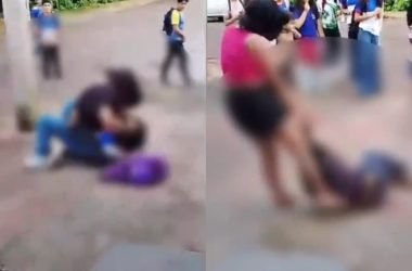 Mulher agride adolescente ao tentar separar briga entre estudantes no interior do AM - (Foto: Reprodução/ Redes sociais)