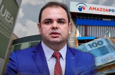 Roberto Cidade remaneja R$ 100 milhões da UEA para Amazonprev, investigada por aplicação de R$ 390 milhões ao Banco Master - (Arte: Paulo Correa/ Rios de Notícias)