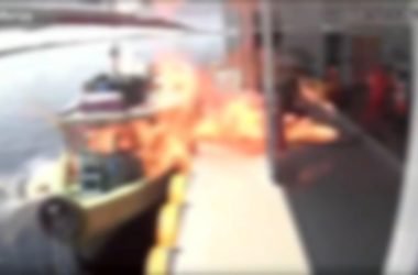Barco explode durante abastecimento em posto flutuante em Barcelos