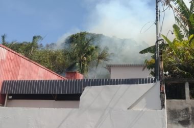 Incêndio atinge área de vegetação seca no bairro da Paz, em Manaus