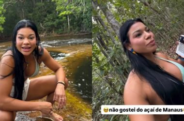 Influenciadora paraense visita Amazonas pela primeira vez e estranha sabor do açaí de Manaus - (Foto: Reprodução/Redes sociais - @liamendonca_)