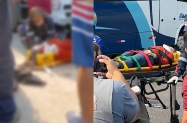 Passageira fica gravemente ferida após colisão entre moto e carreta na zona Leste de Manaus - (Foto: Reprodução/Redes sociais)