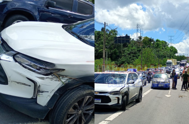 Veículo fica destruído após colisão na Avenida das Torres - (Foto: Reprodução/Internet)