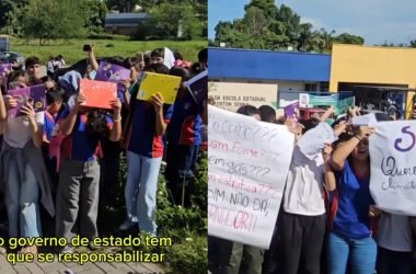 De acordo com testemunhas e alunos, metade das salas de aula do anexo funciona sem aparelhos de ar-condicionado desde o início do ano 
(Foto: SINTEAM - Instagram)