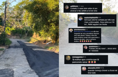 Internauta critica serviço de asfaltamento em vias da Cidade - (Foto: Reprodução/Redes Sociais)