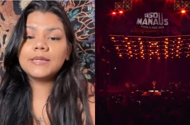 Cantora denuncia organização do Sou Manaus (Foto: Reprodução/Redes Sociais e Youtube/Prefeitura de Manaus)